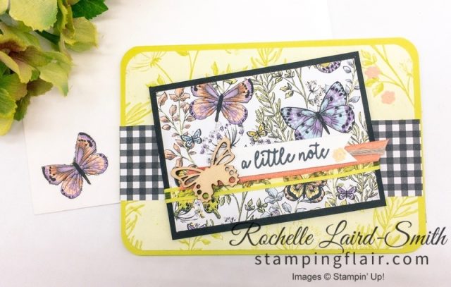 Easy layout with Saleabration itemBotanical Butterfly DSP, Organdy ribbon, Butterflies, Handmade card