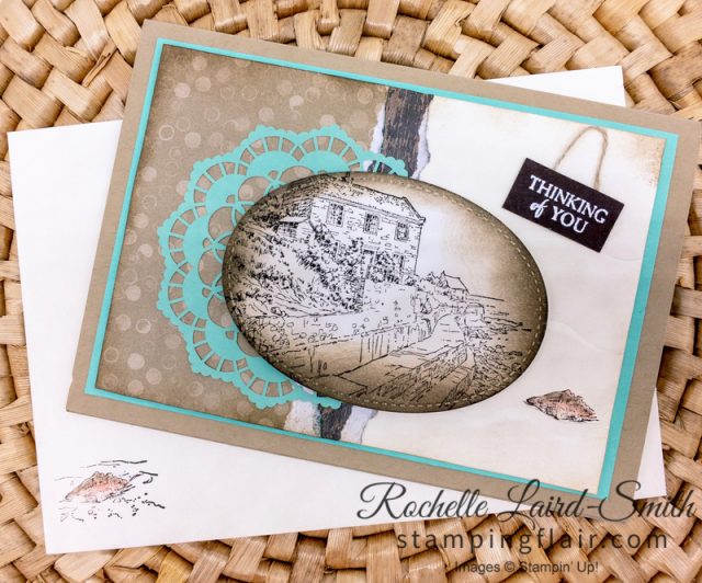 Handmade vintage style seaside card with Stampin' Up! Saleabration stamp set By the Bay