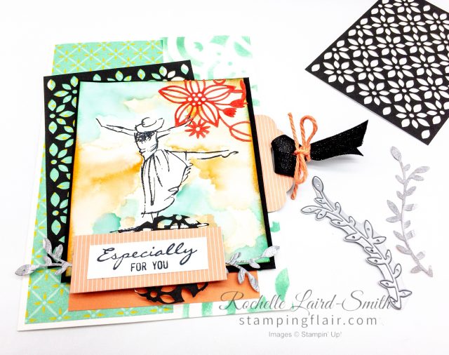 Step-it-Up Sunday Beautiful You Avid Crafter Step-it-Up Sunday Stampin' Up! Beautiful You stamp set Avid Crafter, Lasercut paper, Delicately Detailed Specialty DSP, Masking, Stencil