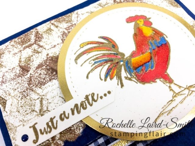 Home to Roost, Rooster coloured with Stampin' Blends alcohol markers