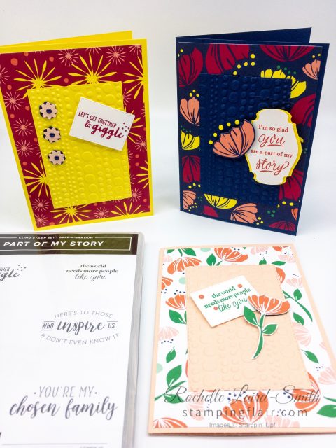 Create 3 cards with the Happiness Blooms stamp set using a simple sketch