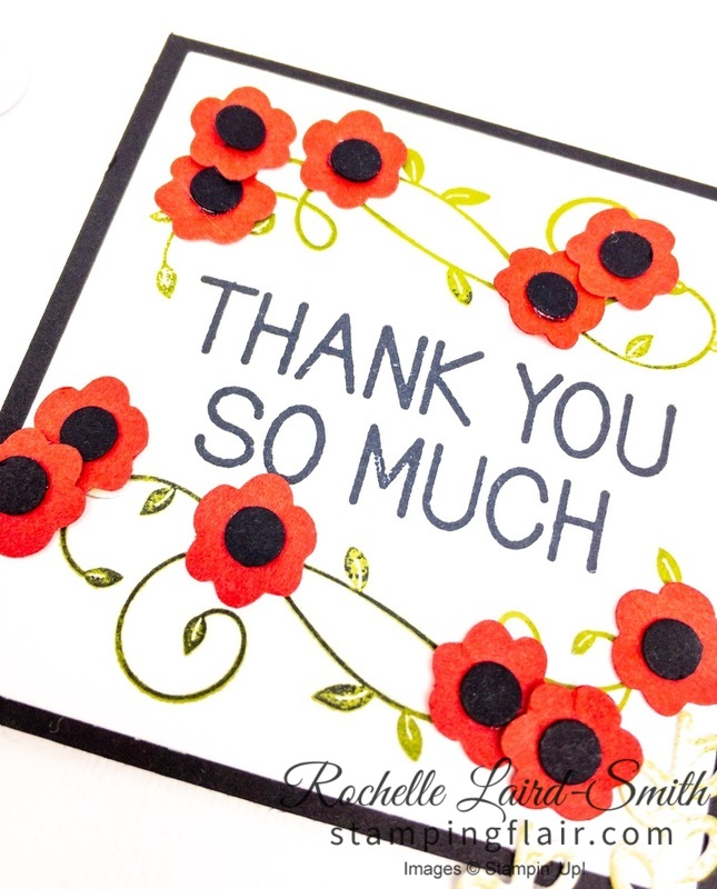 Poppies with Bitty Blooms punch, ANZAC Day handmade card