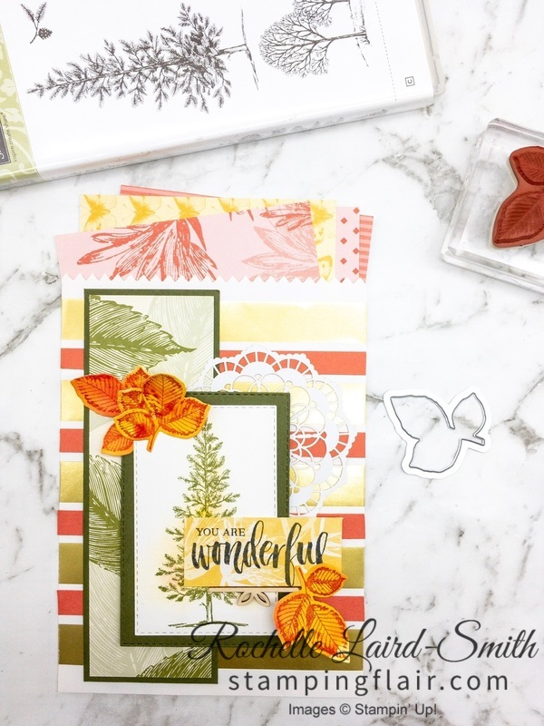 A gift bag created with Lovely as a Tree stamp set