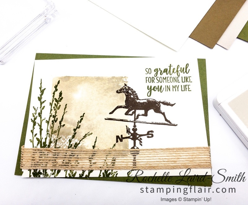 Country Road stamp set by Stampin' Up! used to create a h andmade thank you card for a beginner