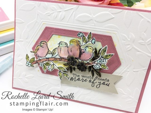 Die Cut frame from Nested Labels Dies, Handmade bird card