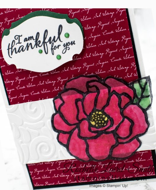 Vellum flower coloured with Stampin' Blends alcohol markers