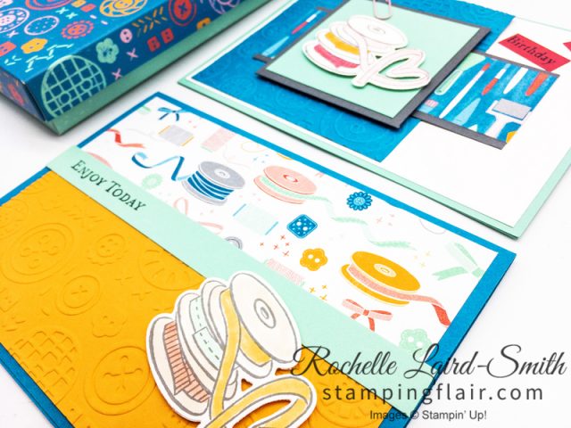 Handmade cards featuring images of hobbies, arts and crafts