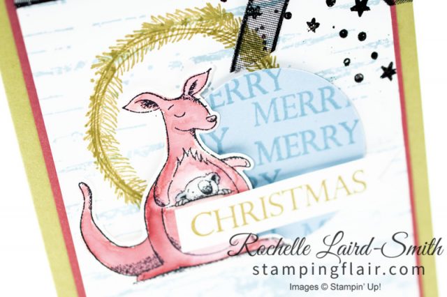 Kangaroo and koala handmade card for Christmas