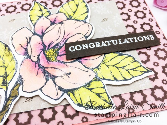 Magnolia flower handmade card, Stampin' Up!, Alcohol markers, Memories & More