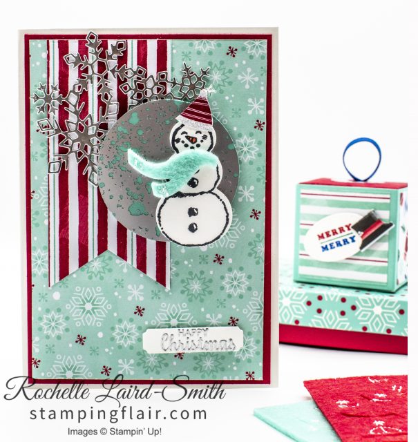 Snowman Christmas card with matching gift box