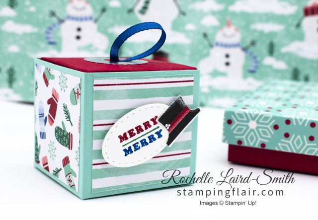 Pull out Cube DIY gift box with Let it Snow DSP