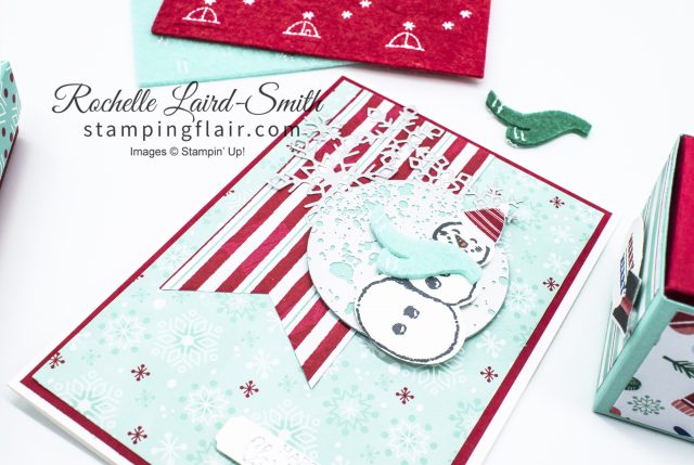 Christmas Card with Punch Snowman, diy handmade greeting card