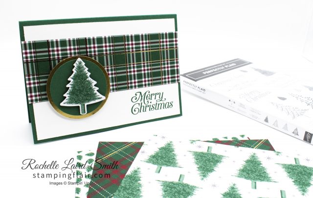 Create a quick Christmas card with the Wrapped in Plaid Stampin' Up! bundle