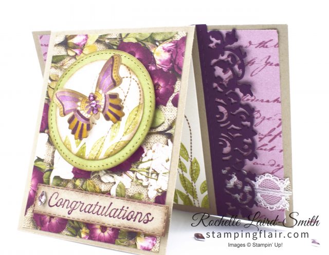 Front Flip Fancy Fold card, Pressed Petals Designer Series Paper