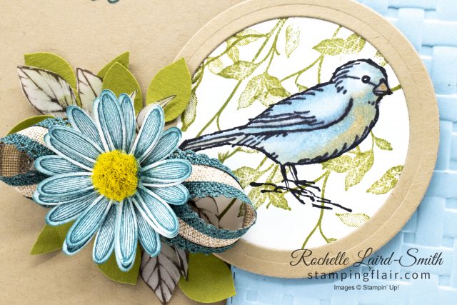 Framed Bird coloured with Stampin' Blends