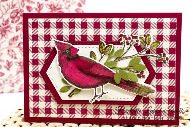 Cardinal coloured in with Stampin' Blends for a Christmas card