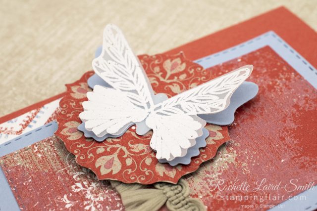 Handmade card with heat embossed butterfly