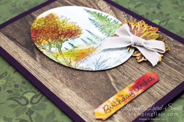 Peaceful Place, Autumn/Fall handmade card with autumn leaves