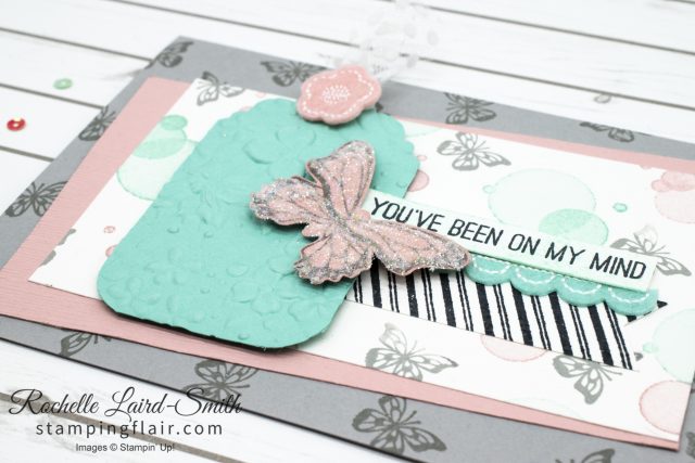 Stamped background DSP with butterflies