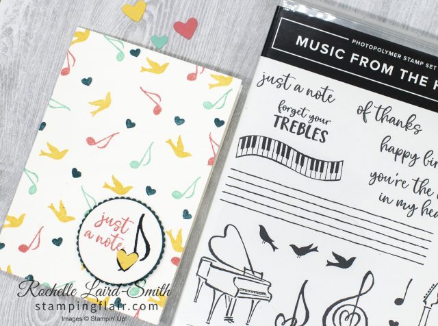 Background stamping creates music Designer Series Paper, Music from the Heart