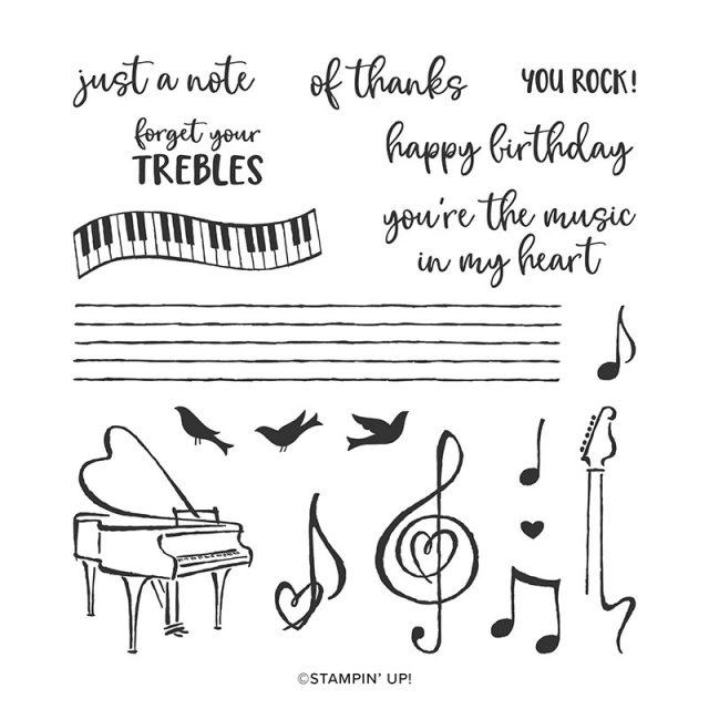 Music from the Heart, Music Notes Stamp Set, Treble Clef, Musician
