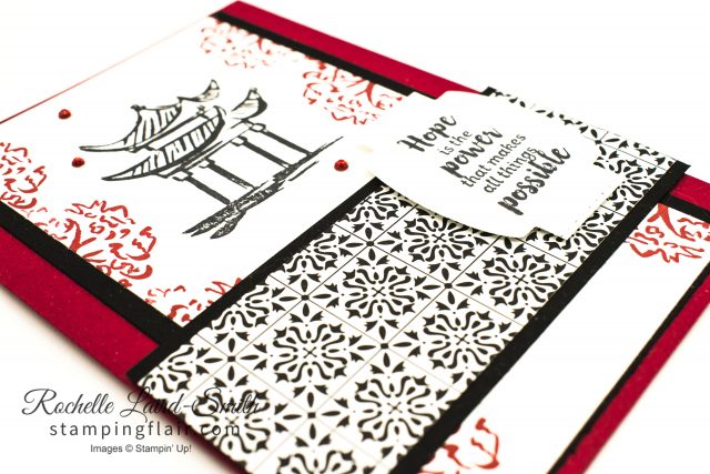 Japanese Temple Handmade card with Power of Hope stamp set