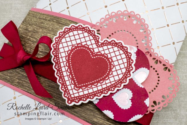 Stampin' Up! Heartfelt punch set used to decorate a gift bag, Stampin' Dreams Blog Hop