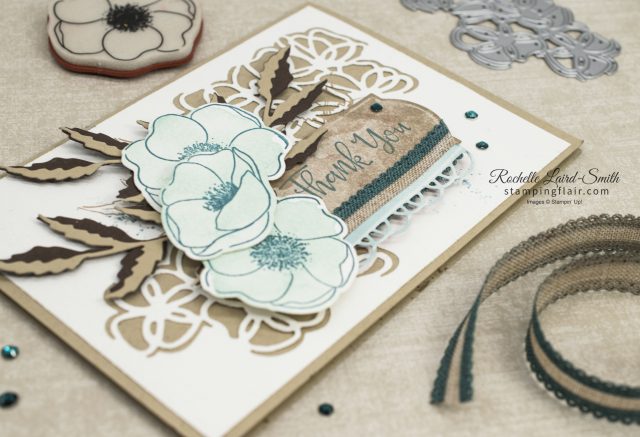 Soft blue poppies thank you card
