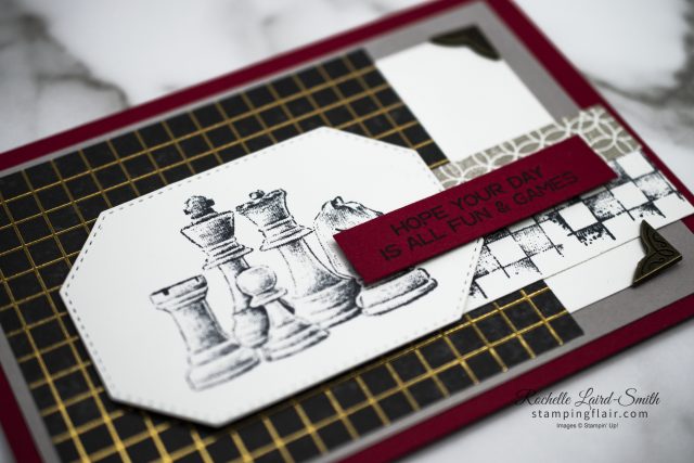 Casual Crafter card with Game On stamp set featuring chess pieces