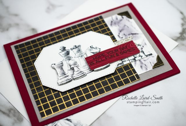 Card with chess theme for the Avid crafter with Game on Stamp set
