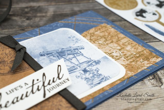 Create a quick masculine card using the World of Good Memories & More card pack