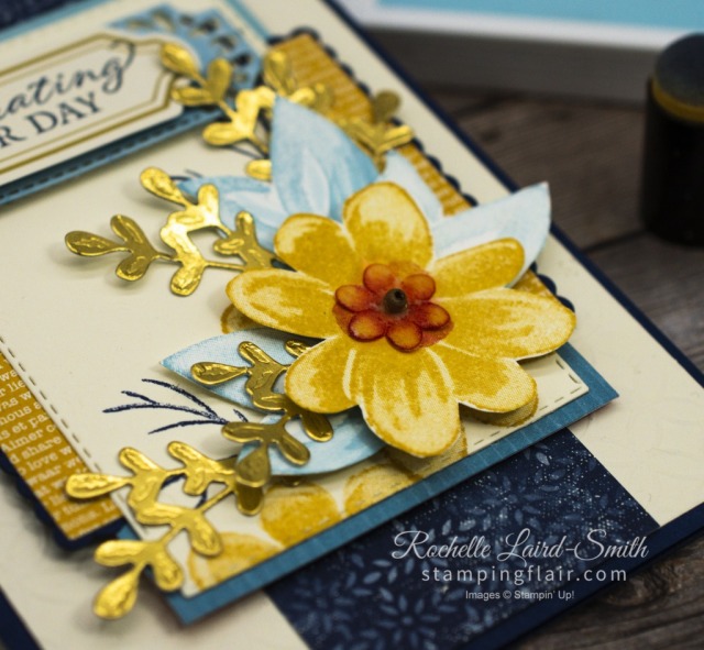 Floral arrangement with Gorgeous Posies Card Kit and Boho Indigo Product Medley, Greeting Card