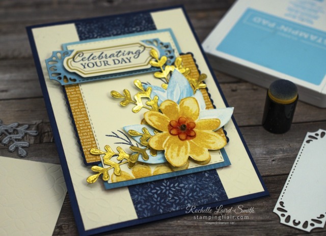 Gorgeous Posies stamp set and Boho Chic Product Medley combined for a sketch card